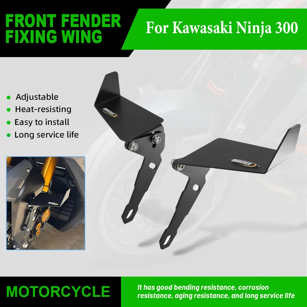 

For Kawasaki Ninja300 250 Z250/Z300 EX300/EX250 2013-2017 Motorcycle High Quality Front Fender Fixed Wing and Fender Side Cover
