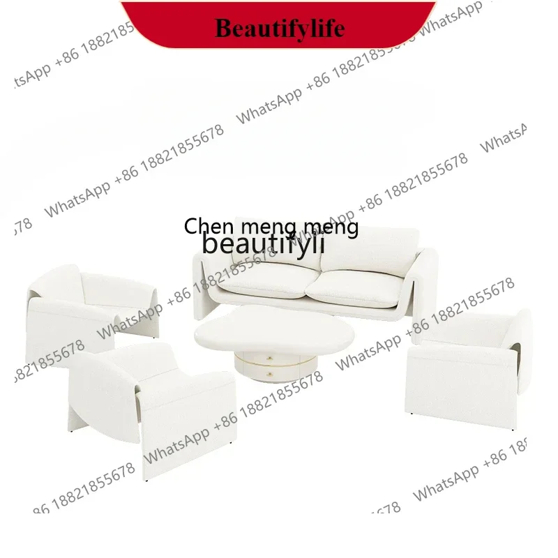 

G153 Cream Style Fabric Sofa Living Room Small Apartment Nordic Creative and Slightly Luxury Apartment Double Bedroom and Househ