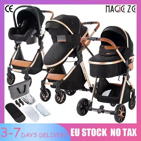 3-in-1 Baby Stroller Car Seat Stroller for Toddlers Baby Travel System Multifunctional Stroller High Landscape Baby Pram Infant
