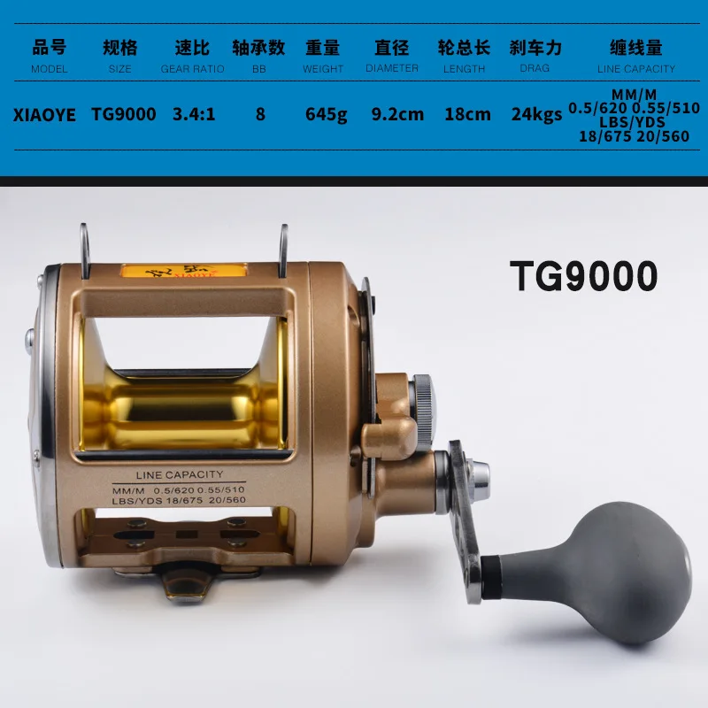 Imagem -04 - Trolling Reel Tg-9000 8bb 24kgs Pesca Carretel Relação de Velocidade 3.4:1 Novo