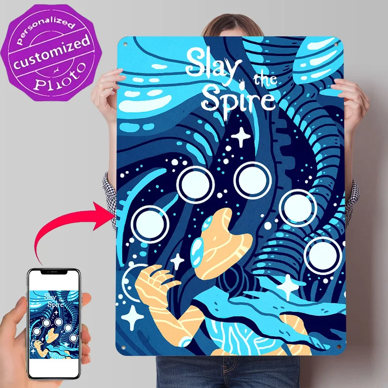 Slay the Spire Game Art Personalized 3D Textured Metal Poster Wall Art Tinplate Sign for Decoration Bedroom Accessories House