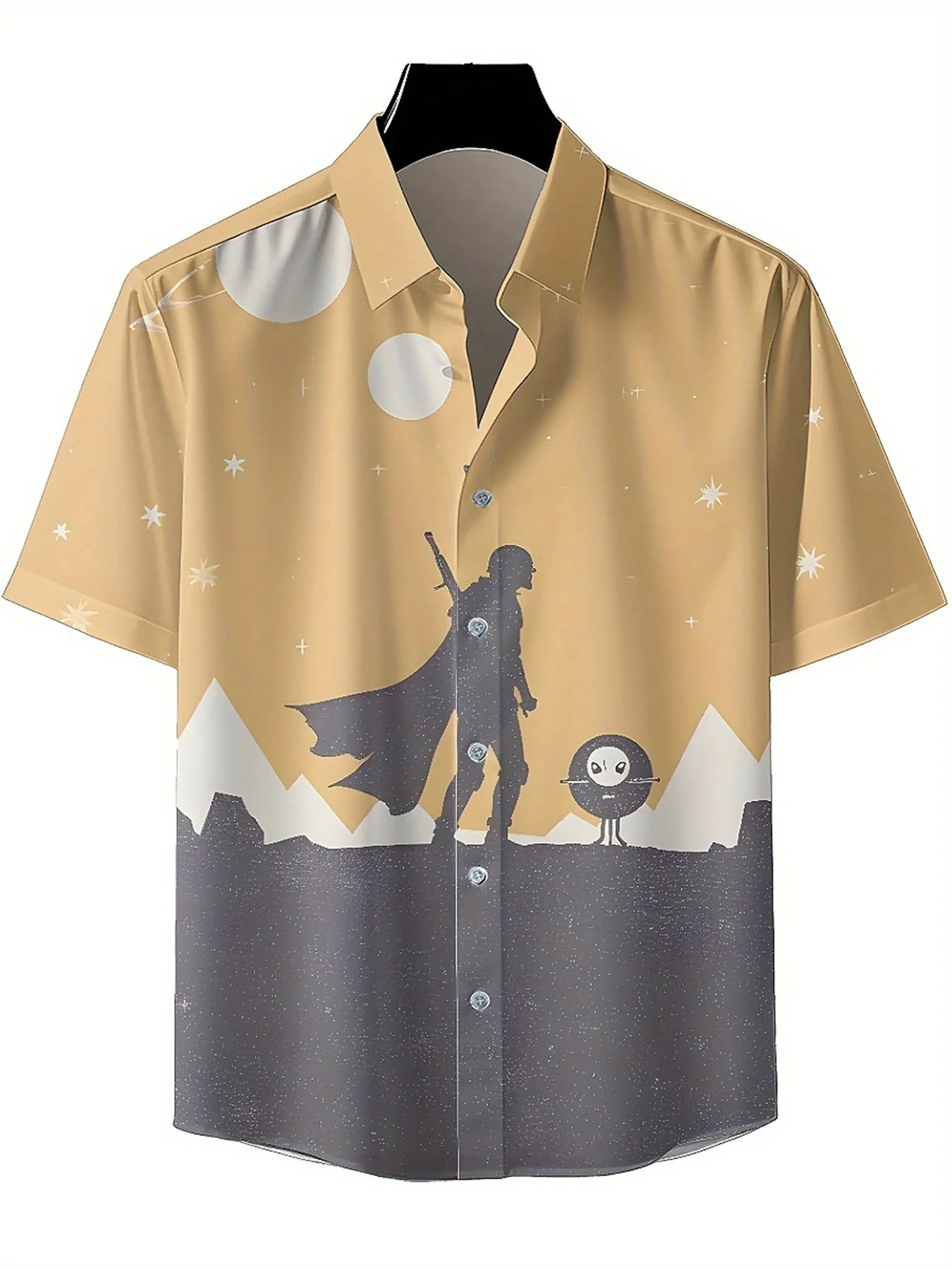 قمصان هاواي مقاس كبير للرجال بنمط كائن فضائي، قمصان ألوها فضفاضة للجنسين، ملابس صيفية بديلة