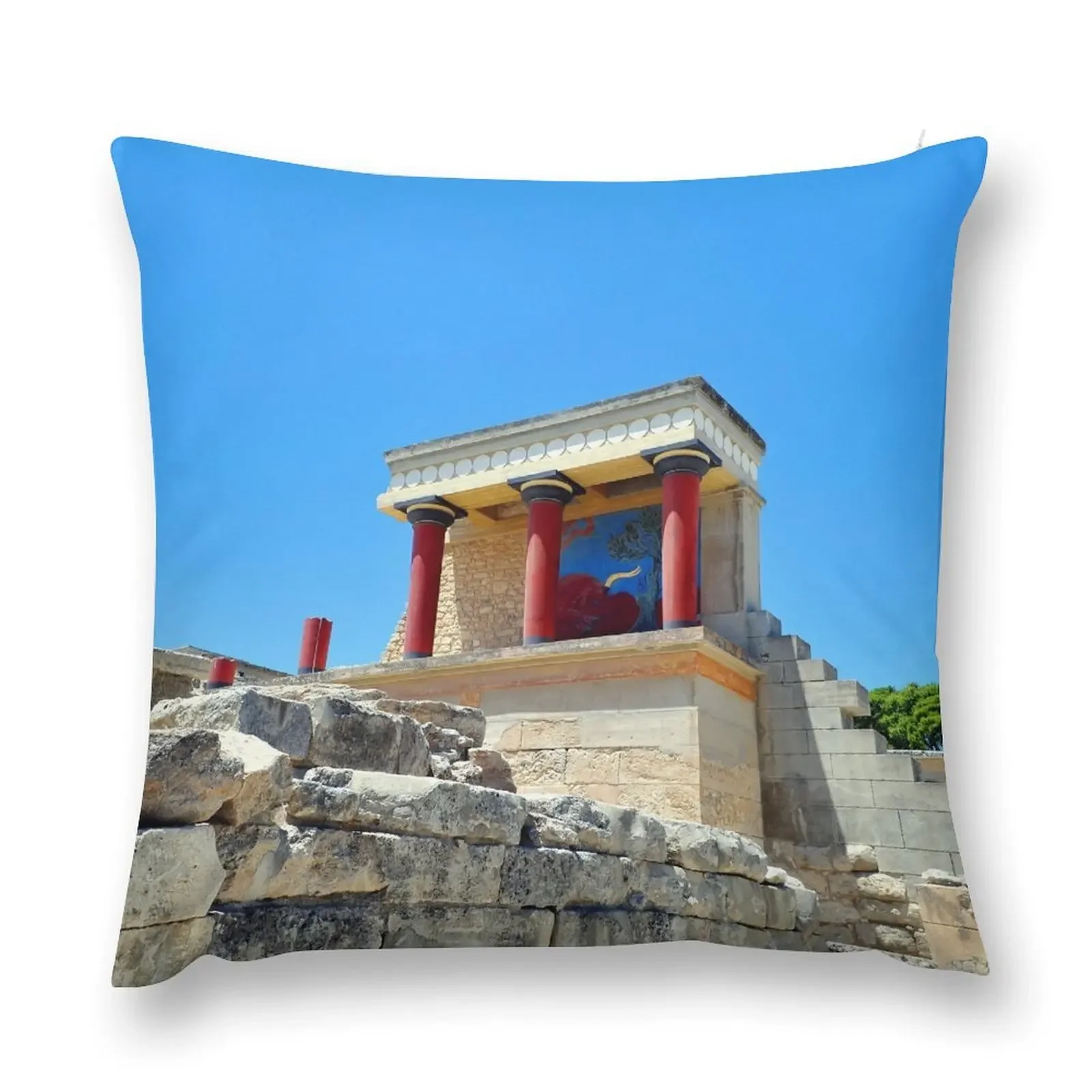 Archaeological site of Knossos. Minoan Palace. Crete. Throw Pillow home decor items Anime pillow