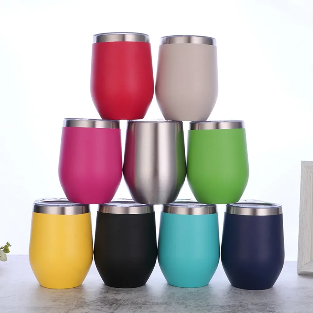 12OZ Stainless Steel Eggshell Cup Cold and Hot Thermal Mug Beer Mugs Wine Glasses Tumbler Thermal Cup for Coffee