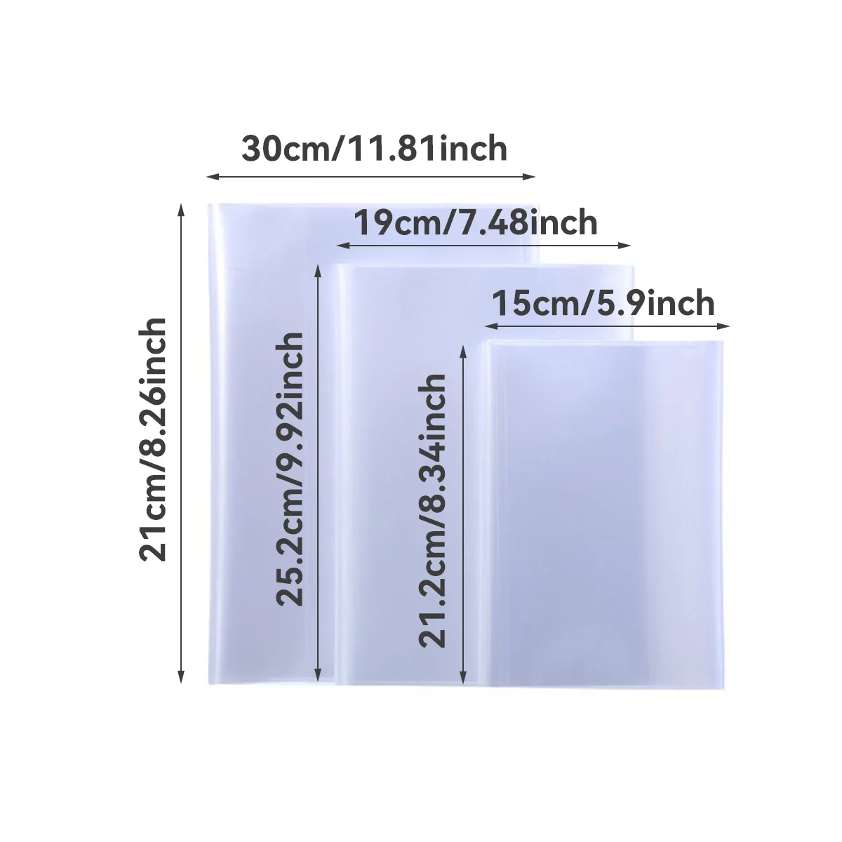 10PC-A4/16K Transparent Book Cover Protector High Transparency PP Material Adjustable and Reusable School Stationery for Student