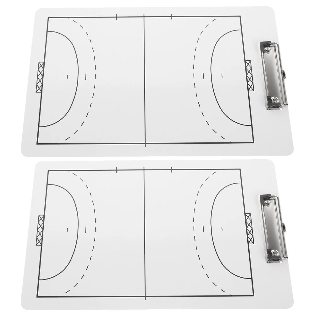 

2pcs Handball Tactical Board Double Side Dry Erase Clipboard Pvc Training Aid Wipe Clean Sports Board Handball Match Supply