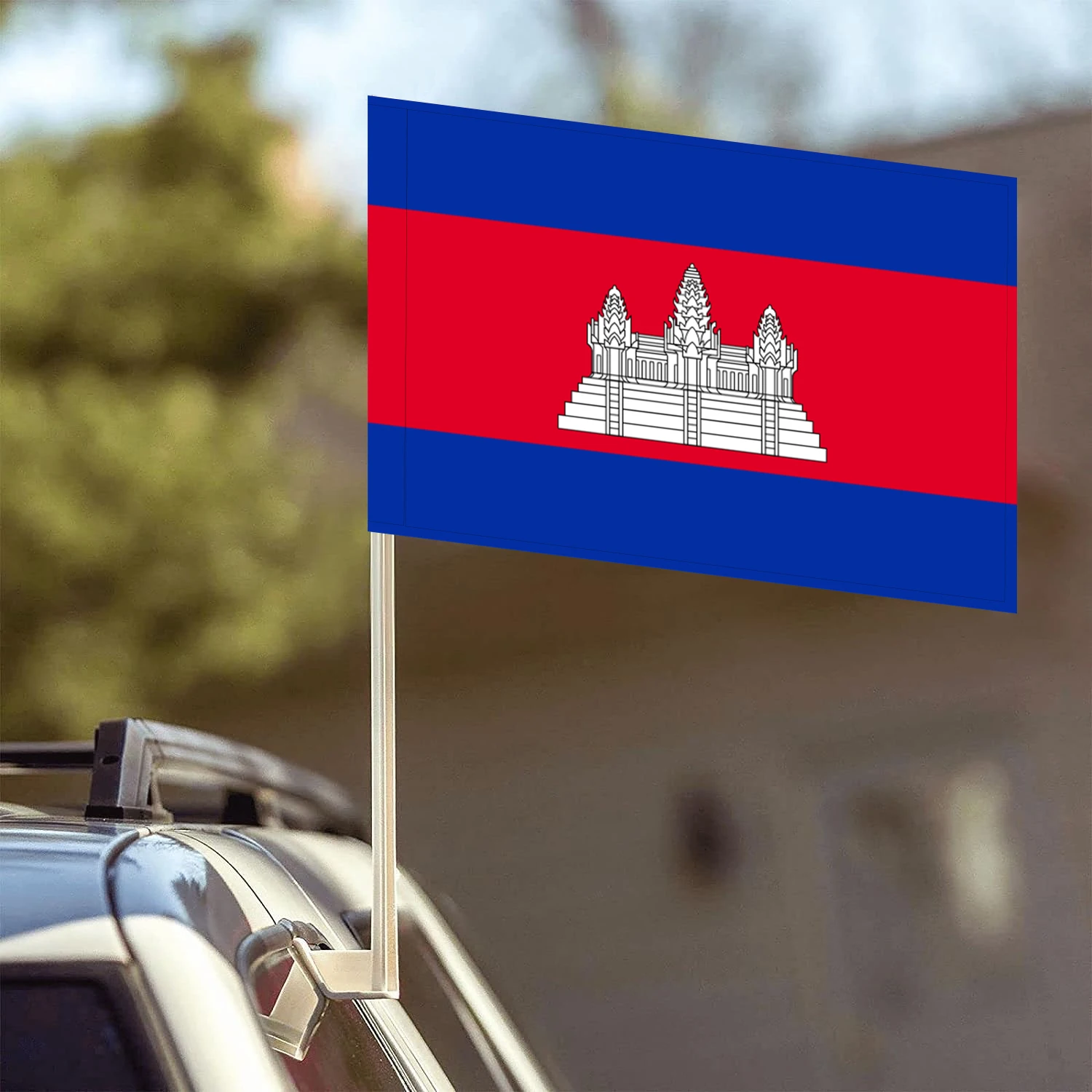 Flagnshow 100% Polyester Cambodia Car Flags