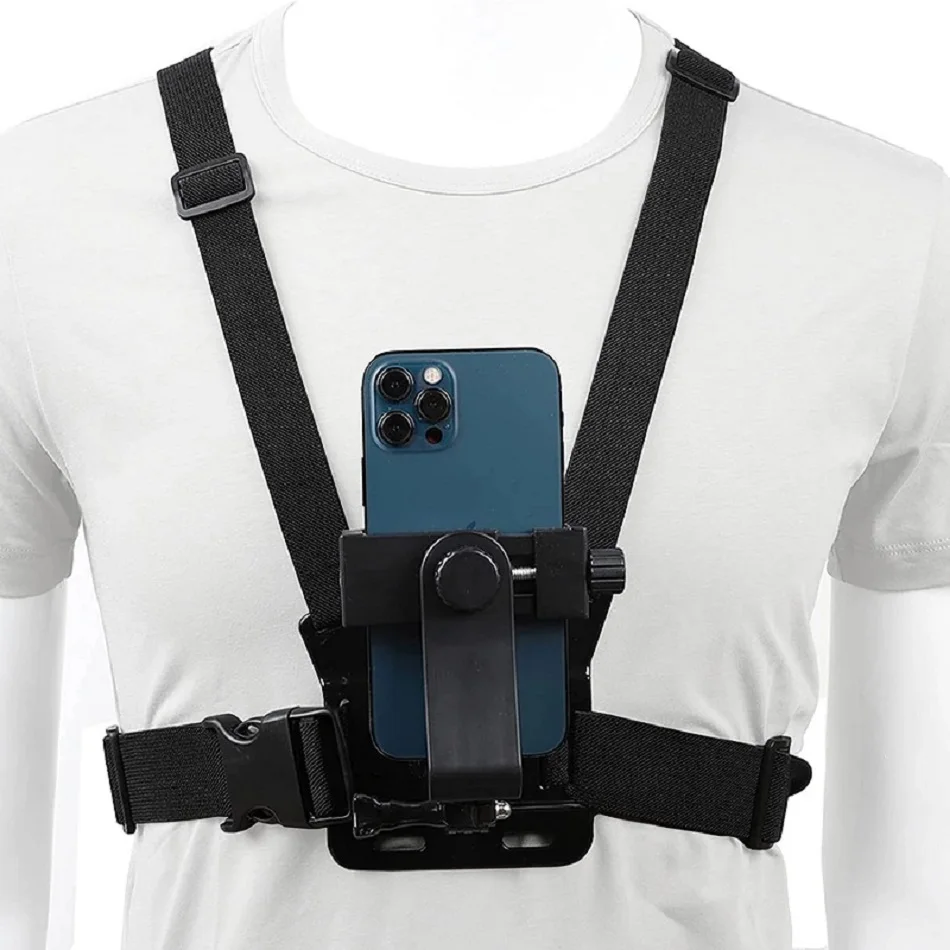 Chest Strap Rotate Cell Phone Mount for Samsung iPhone Plus Belt Body Harness Holder for Gopro Hero 10 9 8 Insta360 Dji Camera