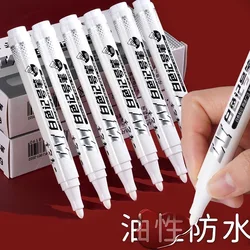 10/1pcs White Marker Pen Waterproof Oil Proof for Plastics Paper Signature Cardboard , Tires, Painting Metal Logistics, Factory