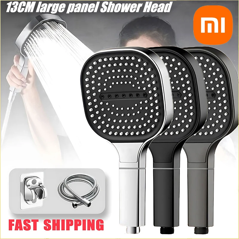 Xiaomi 13cm Large Panel 3Modes Adjustable Shower Head  High Pressure Massage Shower Head Filter Element Bathroom Accessories Set