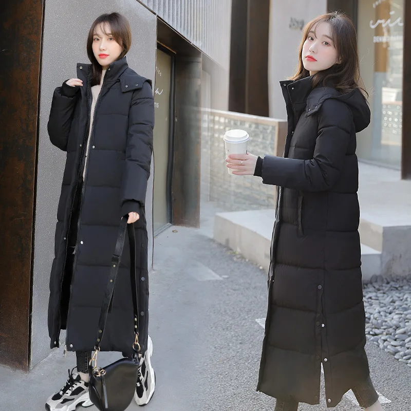 

2022 Down Padded Jacket Women's Korean Version Of Loose Winter Jacket Long Over The Knee New Winter Padded Jacket Thickened