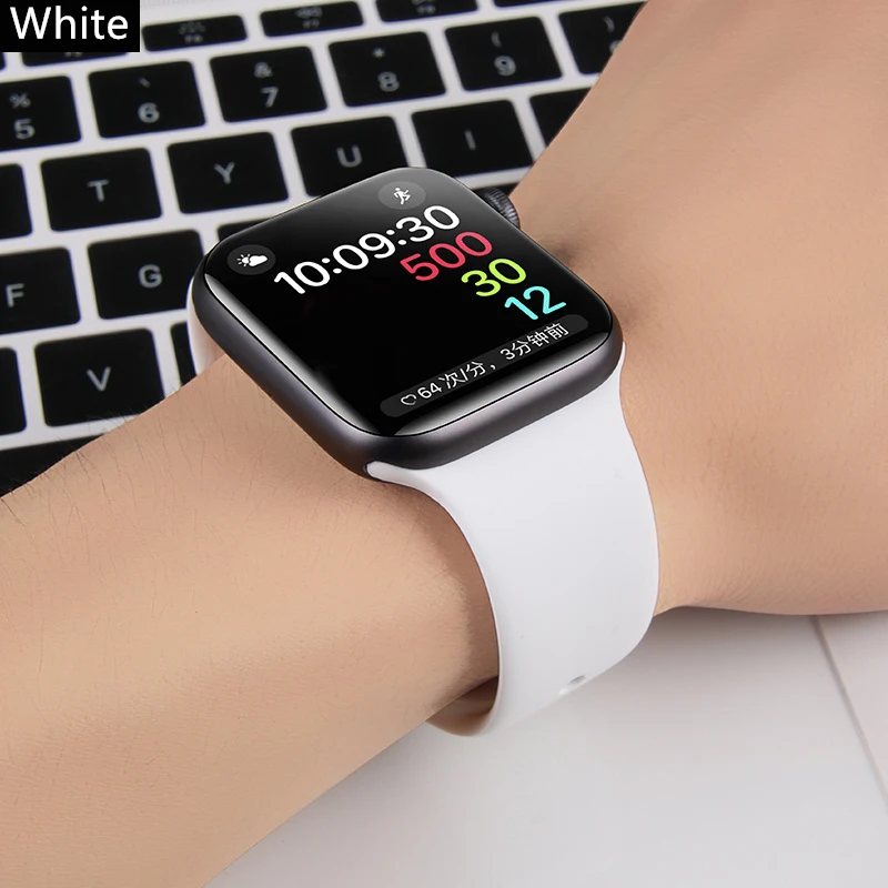 Silicone Strap For Apple Watch band 40 mm 44mm 46mm 49mm 38mm 42mm 41mm 45mm sport bracelet iWatch series 10 9 8 7 3 SE ultra 2 image 5