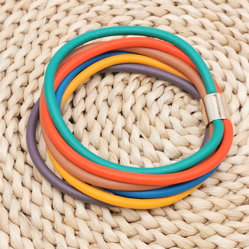 

BARWODO Luxury Bangles Bracelets For Women Vintage Street Style Rubber Rope Chain Jewelry Boho Charms Friendship Bracelets Gift