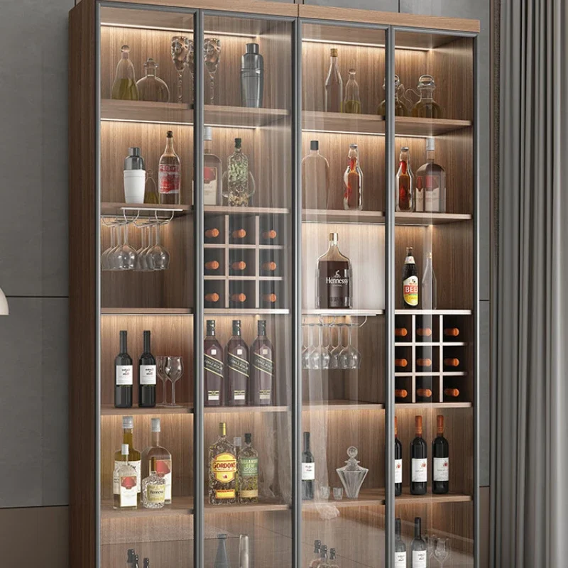 

Room Wall Modern Minimalist Wine Cabinet Light Luxury High-End Household Restaurant Glass Door Wine Cabinet