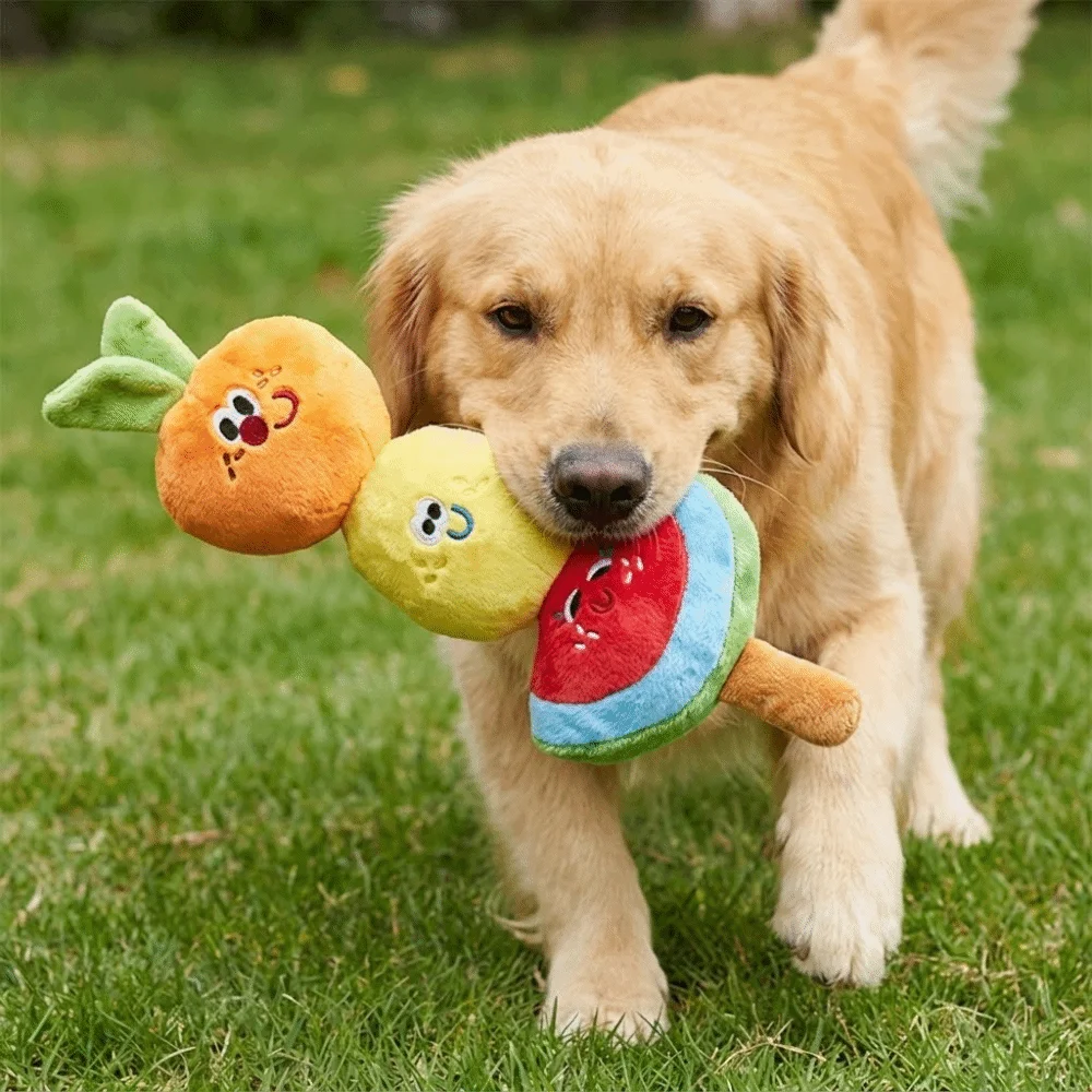 

Cartoon Plush Tanghulu Sound Toy Creative Bite-resistant Squeaky Dog Toy Cleaning Tooth Portable Pet Chew Plush Toy