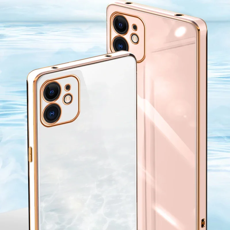 Luxury Plating Soft Silicone Case For iphone 13 12 11 Pro XS Max XR X 8 7 6 6S Plus SE 2020 12mini Camera protective Back Cover image 6