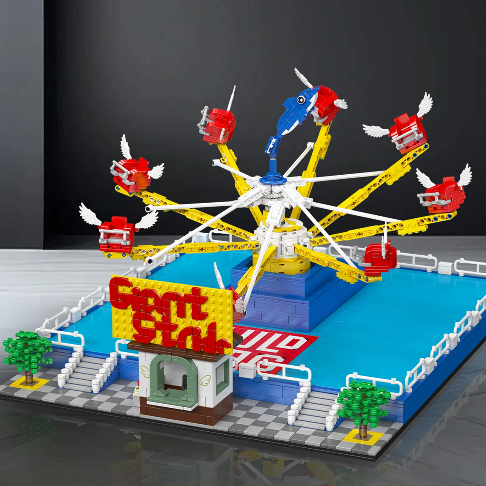 Mould King Dolphin Rotating Ride Model MOC Electric Motorized Building Blocks Bricks Dynamic Toy Kit for Kids Christmas Gift Toy