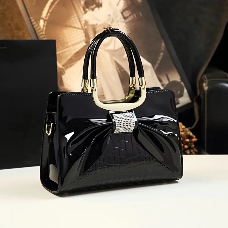 

Women Handbag Purses Patent Leather Satchel Handbags For Women Tote Bow-tie Crossbody Bag Shoulder Bag Luxury Designer Handbag