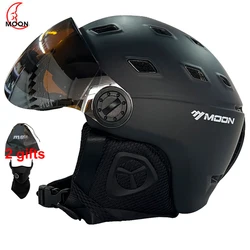 MOON kask narciarski gogle integralnie formowane PC + EPS wysokiej jakości kask narciarski Outdoor Sports narciarstwo Snowboard kaski na deskorolkę