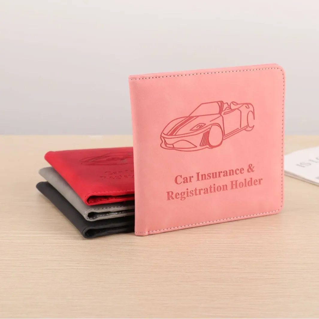 Easy-Organize Storage Wallet for Men and Women, Casual Faux Leather Car Vehicle Registration and Insurance Document Holder