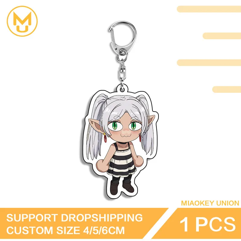 Frieren Cartoon Keychain Interesting Cute Customized Bag DIY Acrylic Keyring Kawaii Personality Two Dimensional Decorations