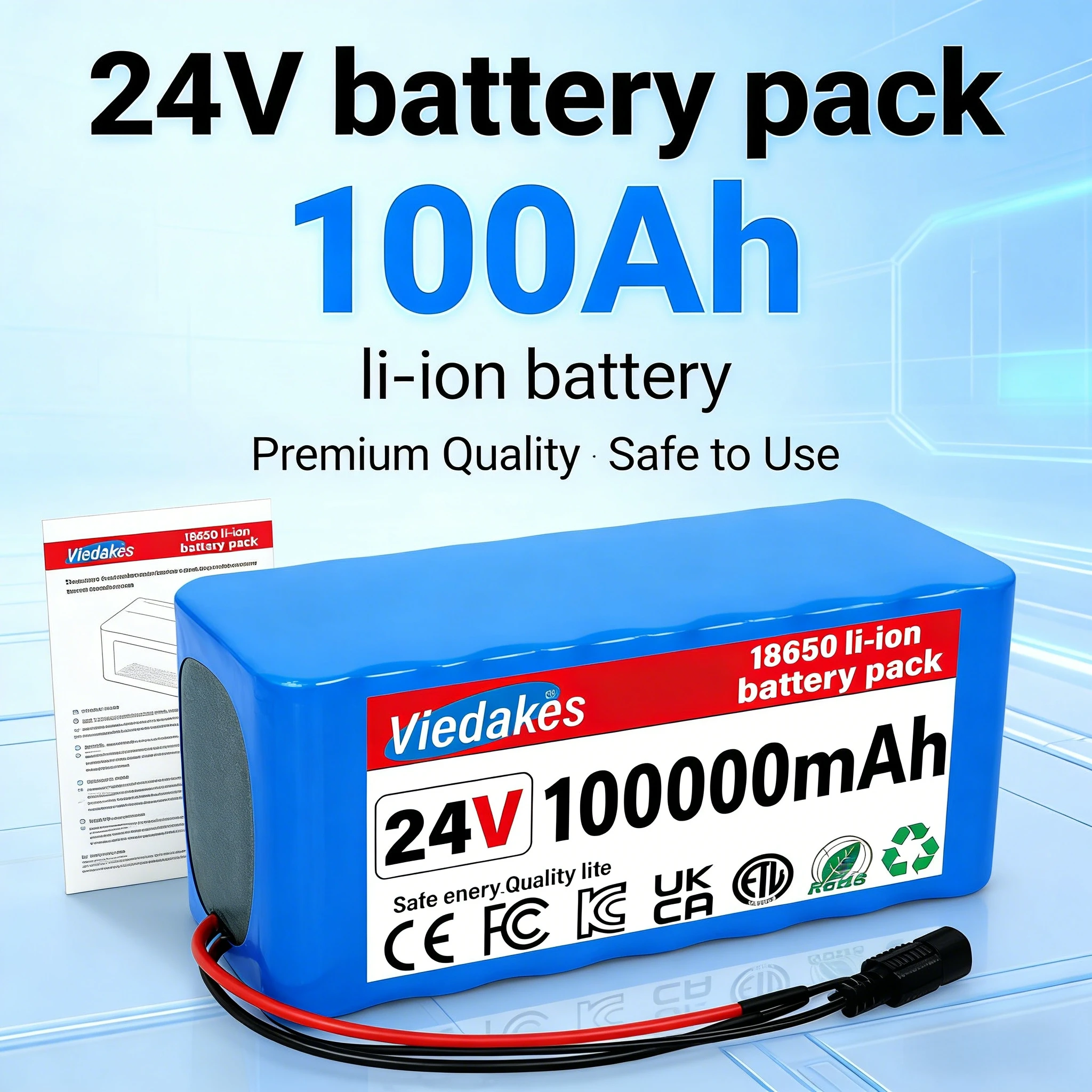 24V 100Ah 7S3P 21700 Li-ion Battery Pack 29.4V 100000mAh Bicycles Wheelchair Moped / Lithium Ion Battery Pack with 2A Charger