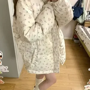 Gagaok Winter Coat Fashion koreanische Parkas florale florale gedruckte Programme Colle Hauptverkauf von Kawai Casaco - №3
