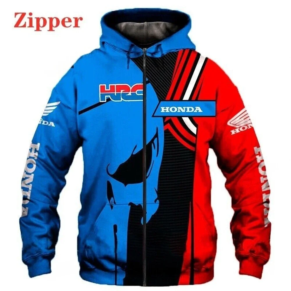 

2025 New Men's Honda Wing HRC Logo Hoodie 3D Digital Print Sweatshirt Pullover Harajuku Sweatshirt Honda Motorcycle Racing Suit
