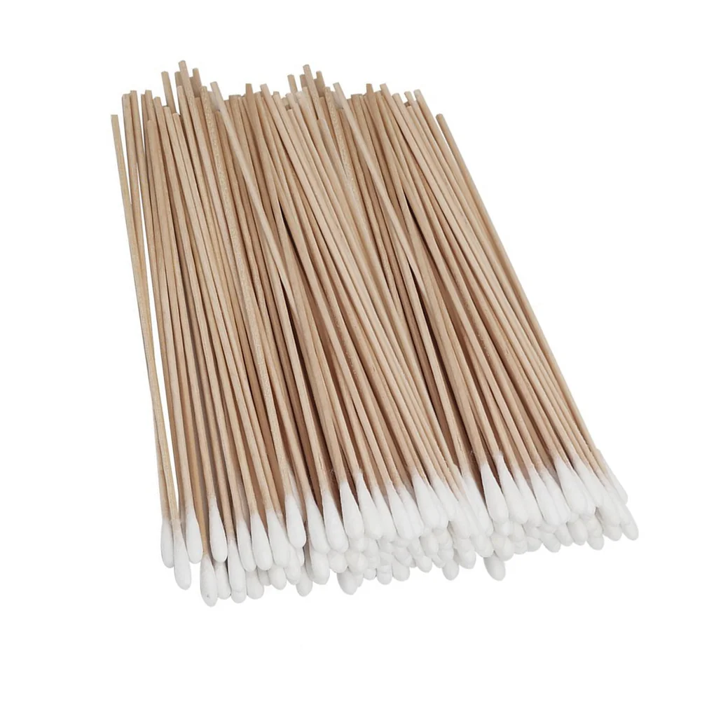 500Pcs Long Single Head Cotton Swab Durable Wooden Handle Cotton Stick Swabs Multi Purpose Boxed Cotton Sticks Sanitary Paper