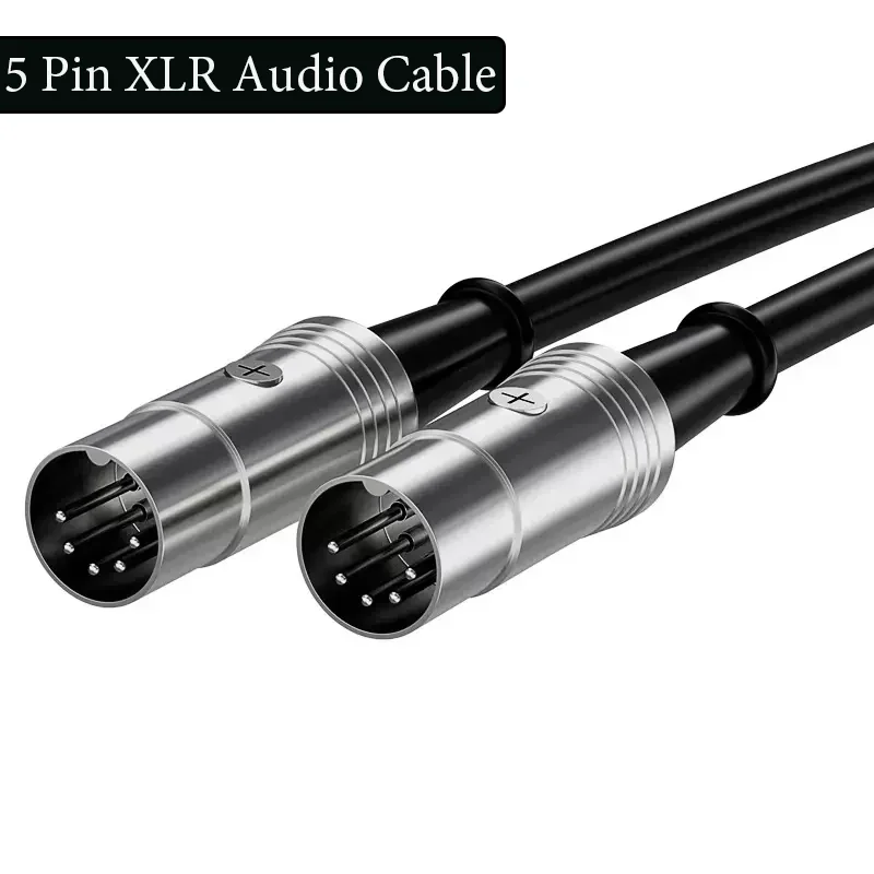 

5-pin MIDI Audio Cable Male To Male XLR Adapter Cable Suitable for Electric Piano Keyboard Speaker