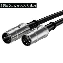 5-pin MIDI Audio Cable Male To Male XLR Adapter Cable Suitable for Electric Piano Keyboard Speaker