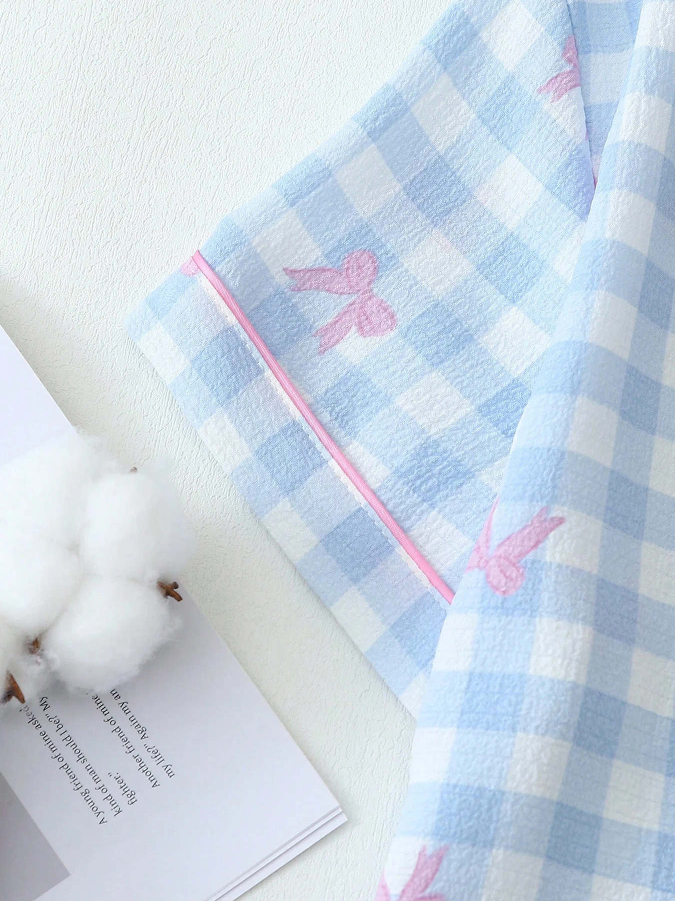 Женский комплект из двух предметов: блузка и шорты в клетку, милый топ на пуговицах, домашняя одежда с короткими рукавами, одежда для сна на все сезоны