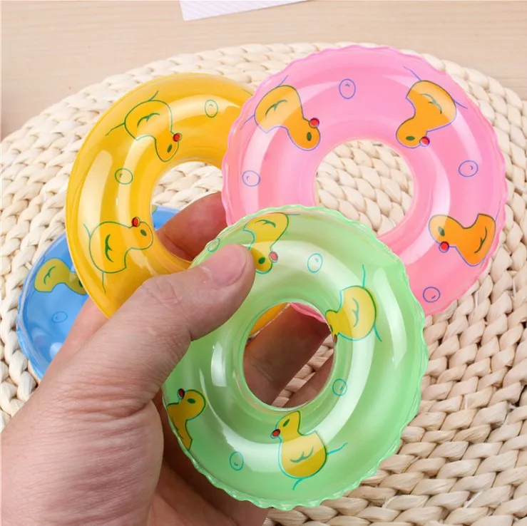 5 Pcs Fun And Cute Mini Inflatable Swimming Colourful Duck Transparent Duck Bath Duck Ring Children's Bath Toys