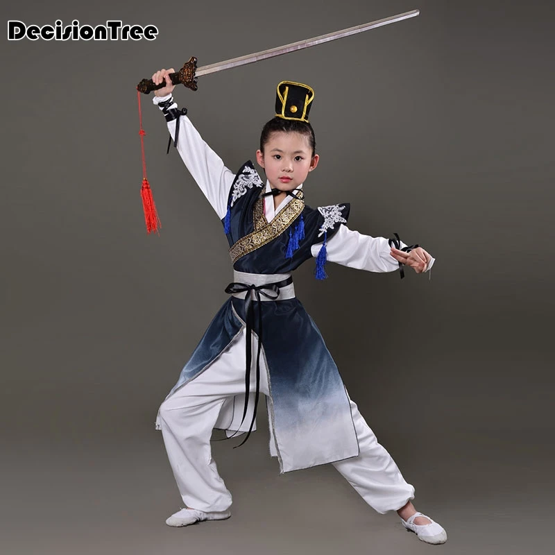 2023 children chinese traditional kung fu uniforms martial arts costume sets for kids wushu embroidery performance clothing