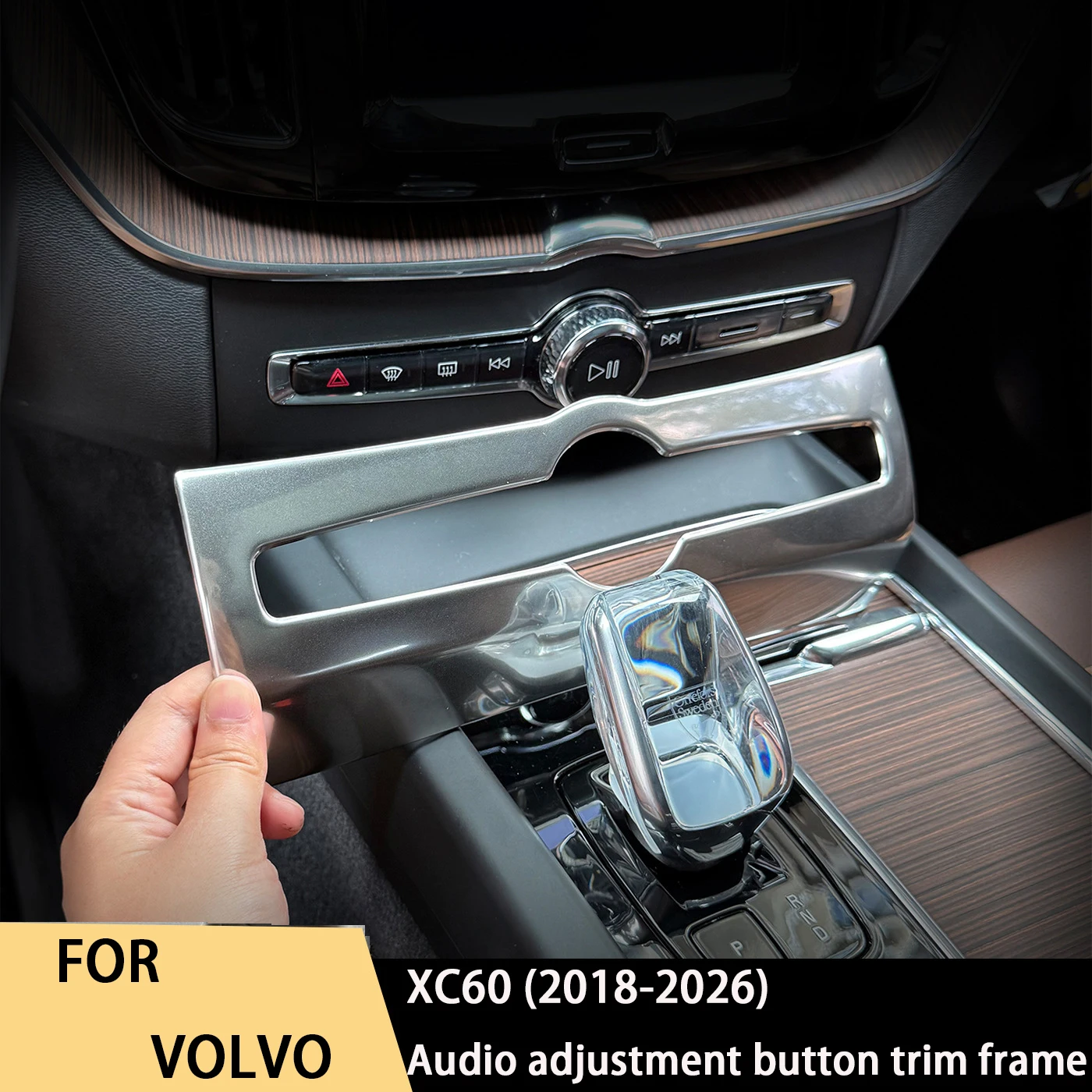 

For Volvo models 18-26 Center console audio adjustment knob cover plate volume button decorative frame