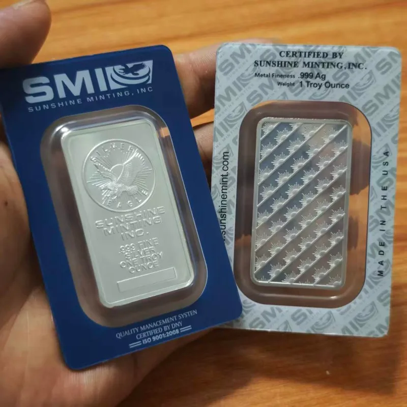 Non Magnetic American 1 oz Silver Bar Replica Eagle Zinc Alloy Silver Plated Bars Eagle Coins Collection