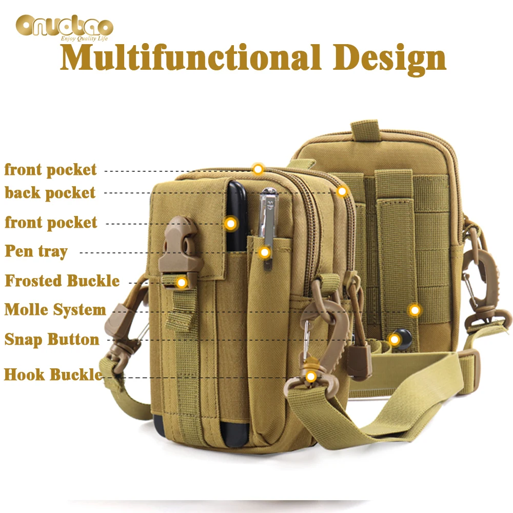 Mobile Phone Bag Men Waist Bag Multifunctional Tactical Belt Bag Set Diagonal Middle Aged  Elderly Mini Small Bag Leisure Sport