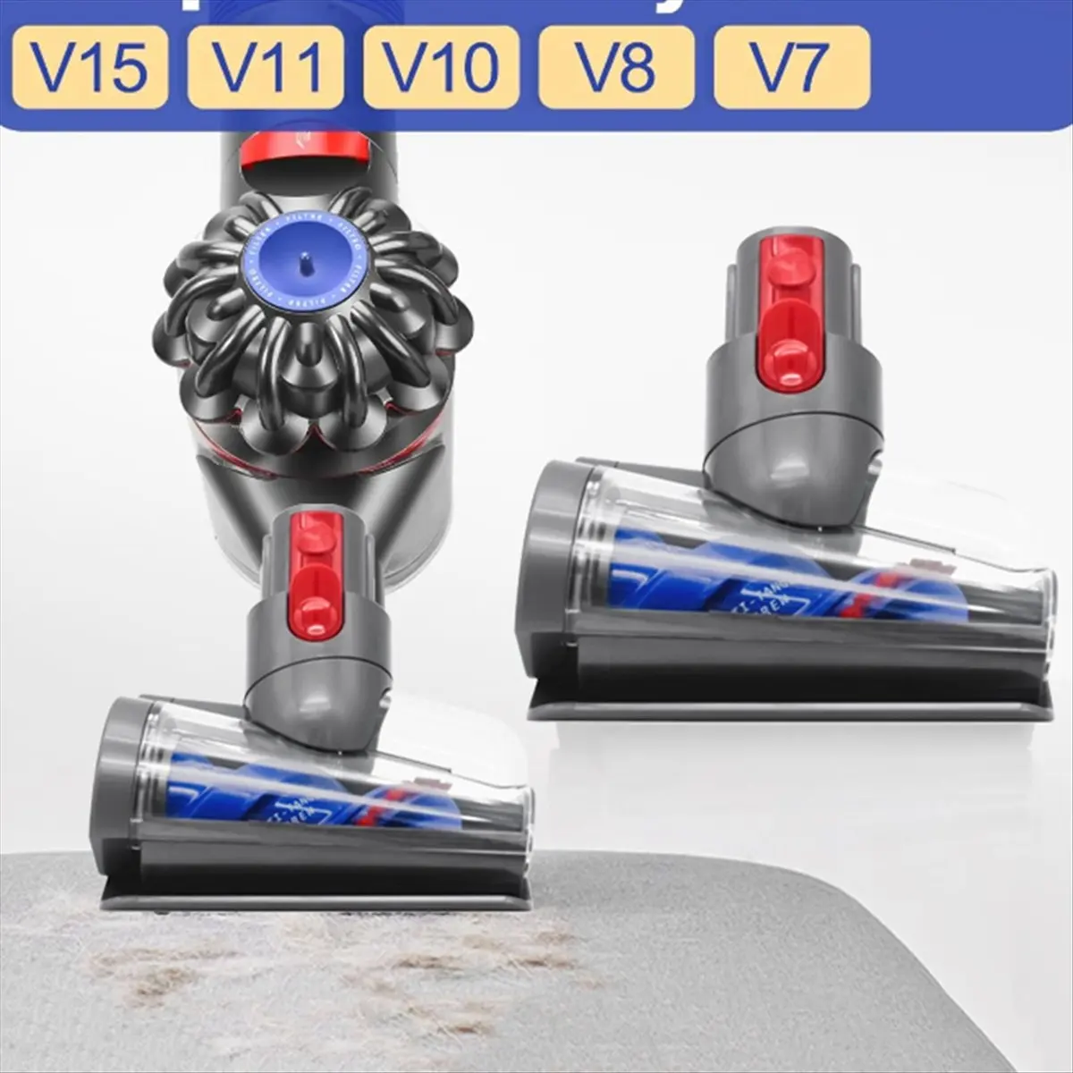 A92G New Electric Mattress Dust Mite Brush for V7 V8 V10 V11 V15 Vacuum Cleaner Motorized Tool Brush Head Nozzle