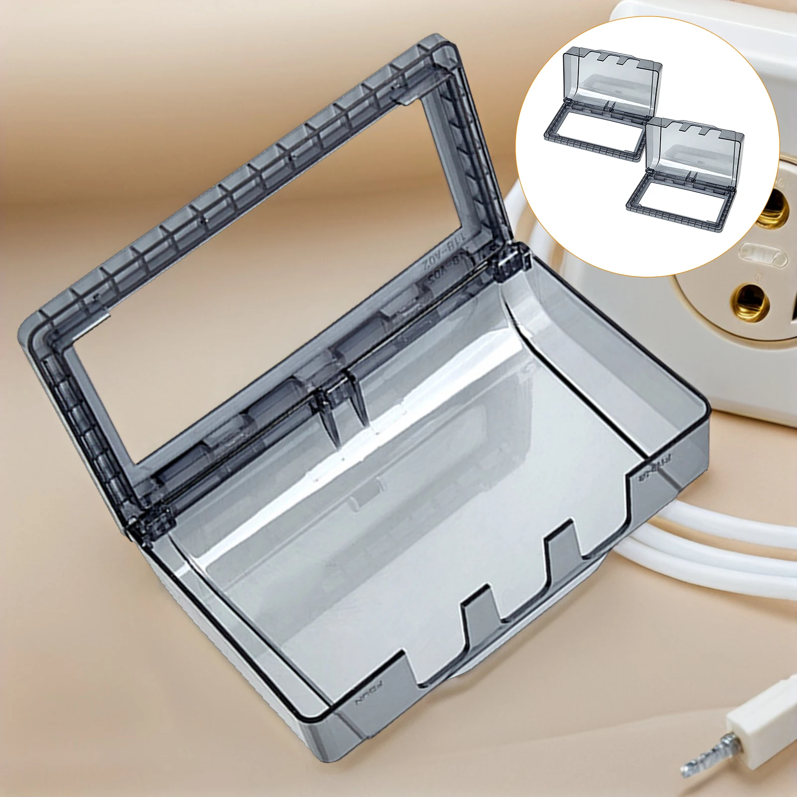 

2pcs Waterproof Socket Box Wall Weatherproof Plug Receptacle Shell For Bathroom Electrical Outlet Protective Case Splash-Proof