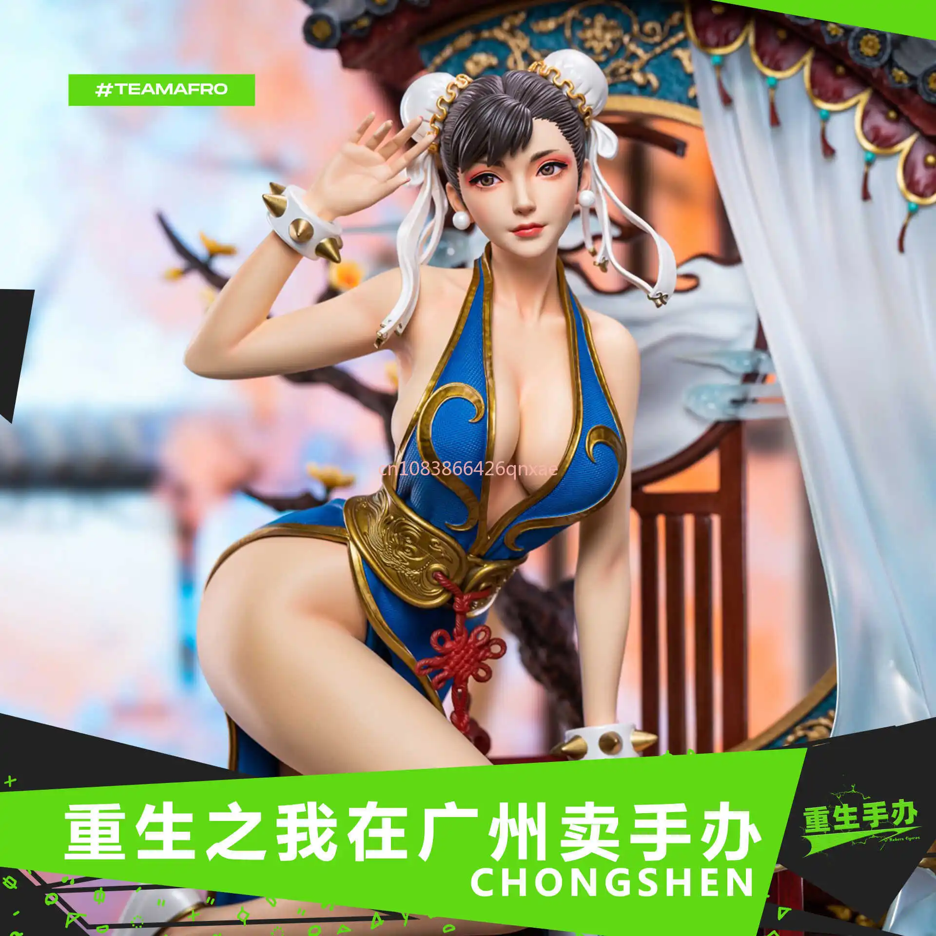 In Stock 50cm Street Fighter Showdown TES Chun-Li Street Fighter 5 Street Chun-Li Figure Model GK Statue Toy Gift Collection