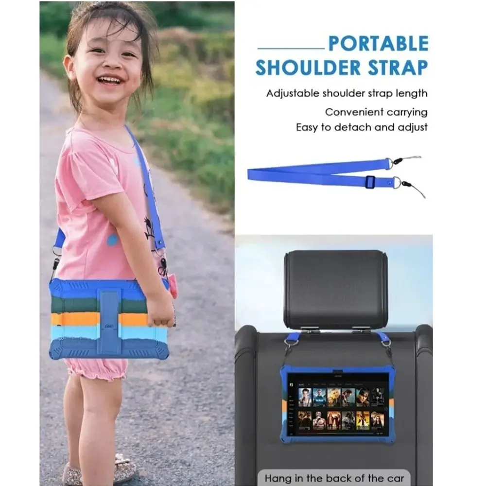 

Creative Shoulder Strap Silicon Cover Case Soft Shockproof Protective Shell 11inch Tablet Cover for Galaxy Tab A9+11"