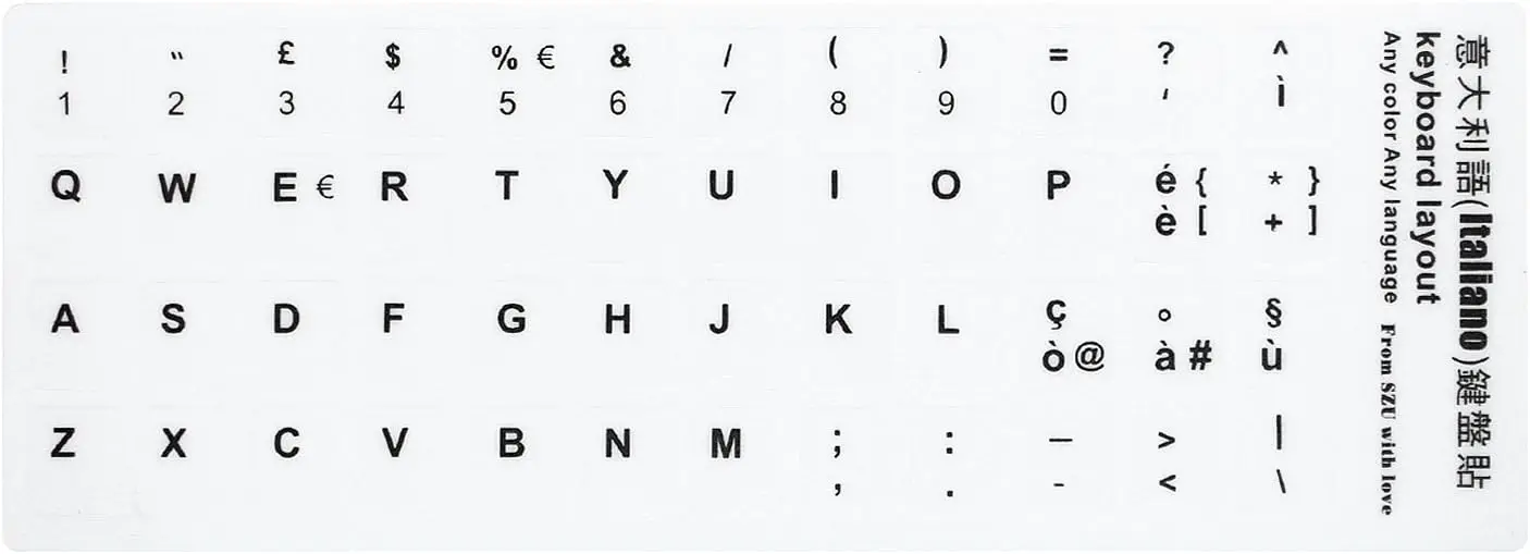 100PCS Universal Keyboard Alphabet Stickers WHITE color French Arabic Spanish Thai Portuguese Korean  Italian Russian Spanish