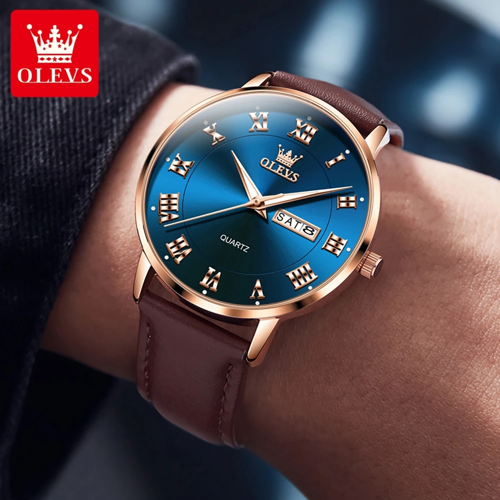 Olevs Rome Tijd Mode Paar Horloges Voor Mannen Vrouwen Liefhebbers Topmerk Luxe Quartz Horloge Waterdicht Polshorloge Kalender