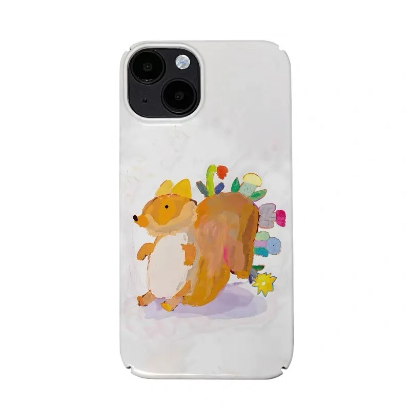 

Ins Korean Yellow Squirrel Art Phone Case for IPHONE 17 Air 16E 15 PROMAX 14 Plus 13 12MINI 11 PRO 16Plus XR Acrylic Phone Cover