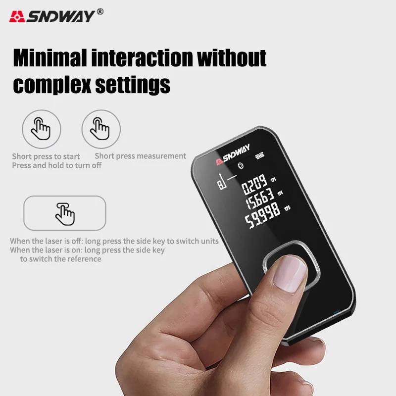 SNDWAY Mini misuratore di distanza Laser 40M 50M 60M 100M IN FT M metro a nastro Trena Lazer telemetri Display OLED strumenti di costruzione