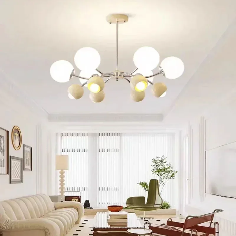 

Modern Milk white Glass Chandelier Living Room Bedroom Kitchen Nordic Glass Home Indoor Lighting luxurious Decor Hanging Lamp