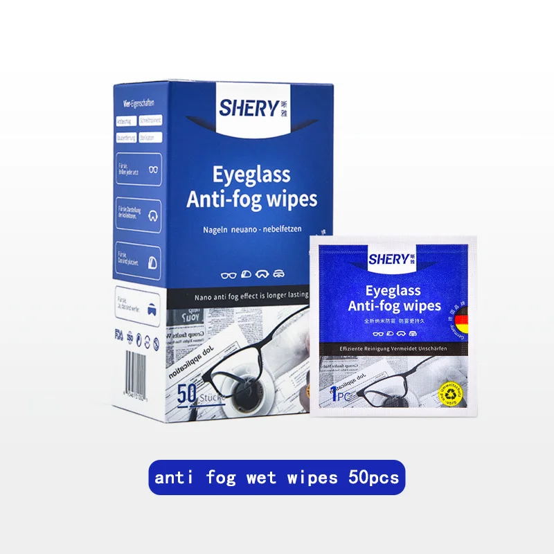 

100/50 шт./кор., очиститель для очков, влажная салфетка, одноразовая противотуманная салфетка для удаления пыли, чистящие салфетки для линз, солнцезащитные очки, планшет, протирающая подушечка
