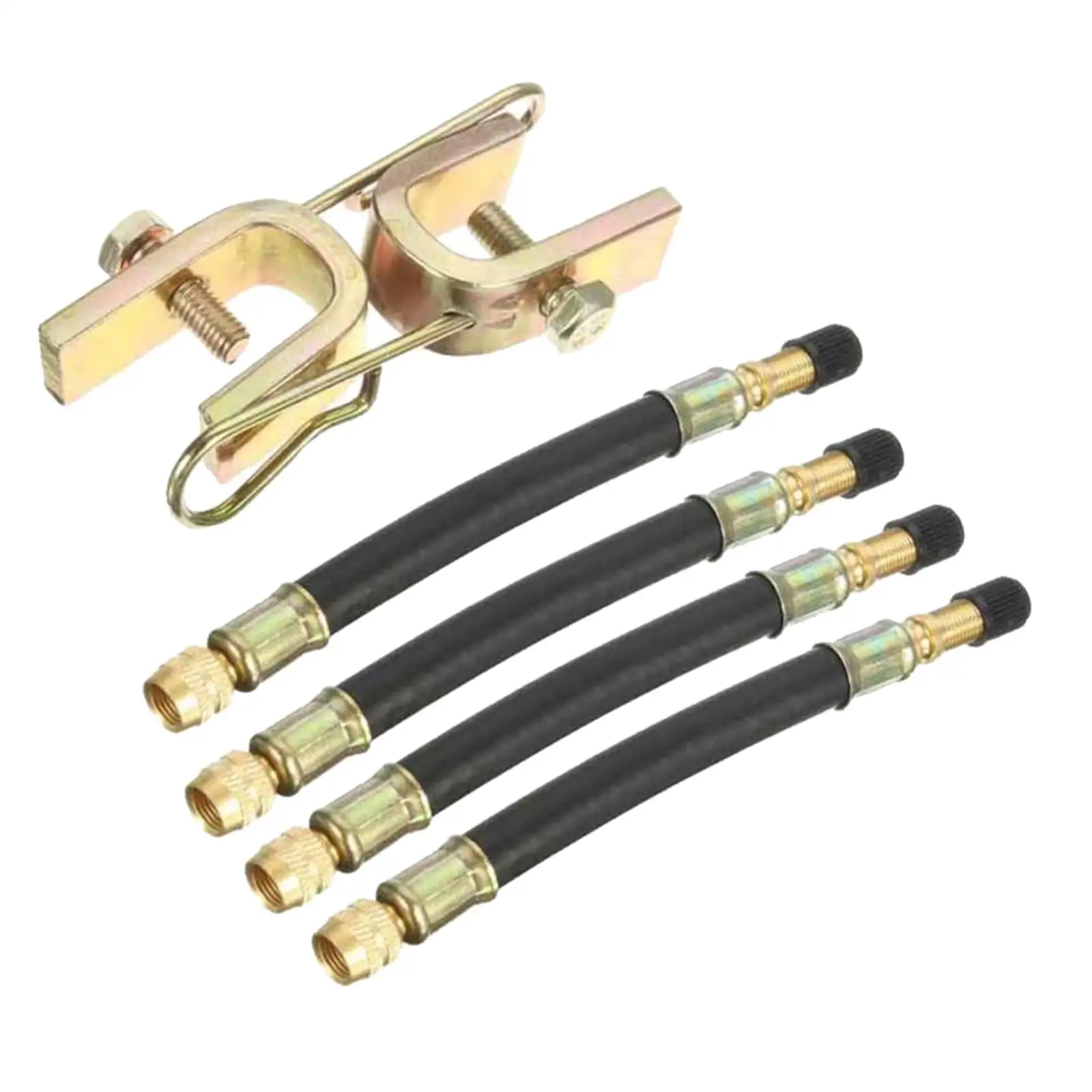 4 Pieces Tire Tyre Valve Extension + 2 Pieces Clamps for Car/Truck