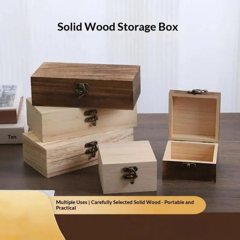 Elegant Rectangular Wooden Jewelry Storage Box Vintage Design for Rings Necklaces Display