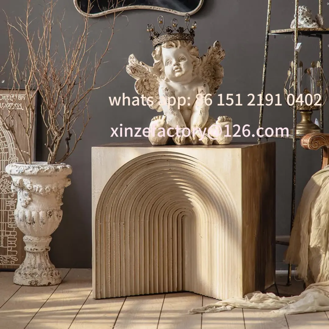 Customizable Living Room TV Cabinet White Decorative Angel Ornament Resin Vintage Old Cute Character Sculpture Statue Crafts